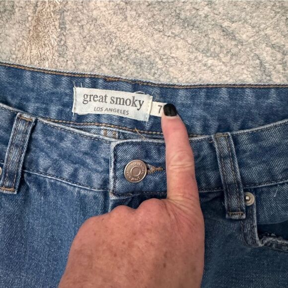 Great Smokey Los Angeles Distressed Mid Rise  Jeans with raw hemline sz7(bundle) - Picture 5 of 7